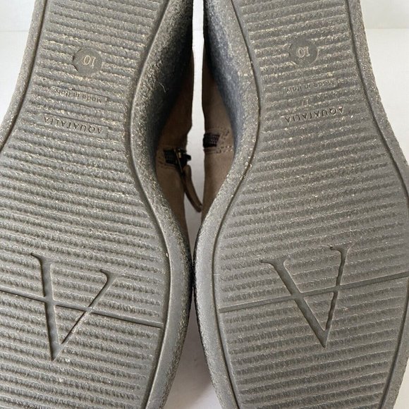 Aquatalia Vina Booties 10 Suede Platform Brown Wedge Ankle Boots - Picture 9 of 11